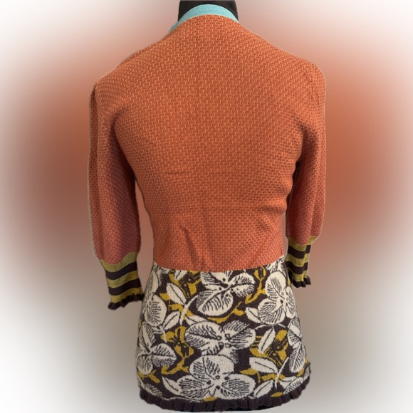 Anthropology Lia Molly Wool Blend Mixed Media Kisslock Coin Purse Cardigan - Picture 3 of 16